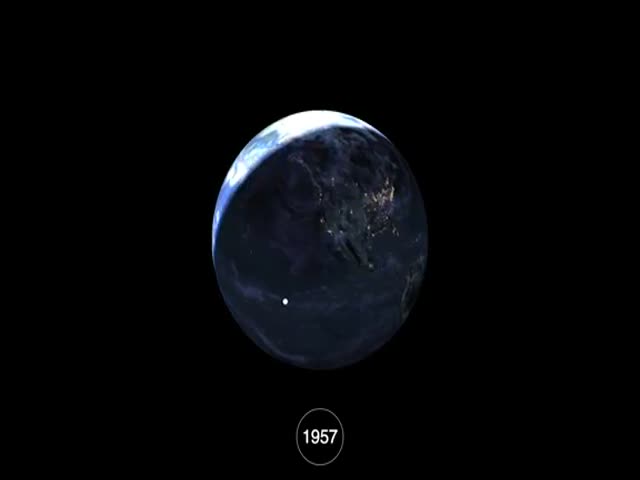 Увеличение мусора на орбите Земли за 58 лет (5.087 MB)