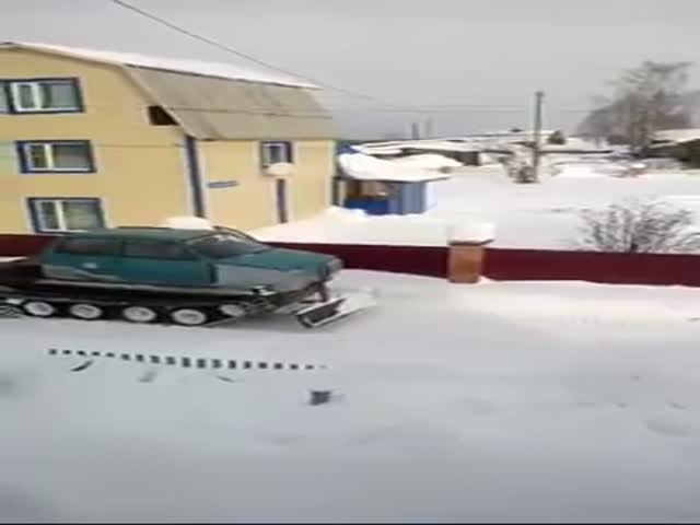 Снегоуборочная машина из старой Оки