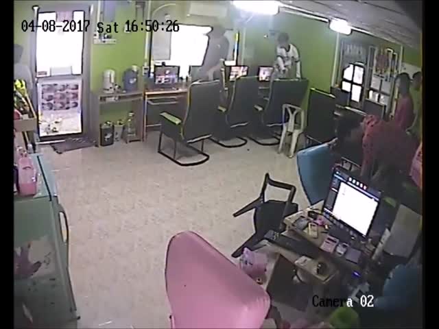 В Таиланде змея напала на парня при выходе из интернет-кафе