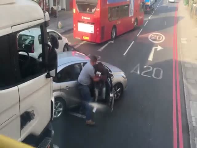 Драка двух водителей в Лондоне