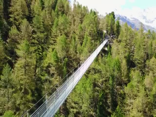 29 июля в Швейцарии открыли 500-метровый подвесной пешеходный мост