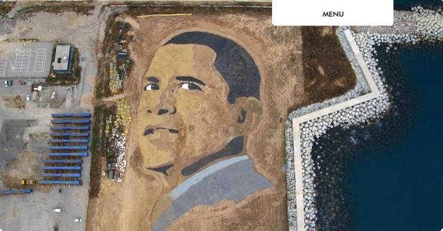 Огромный портрет Обамы (8 фото)