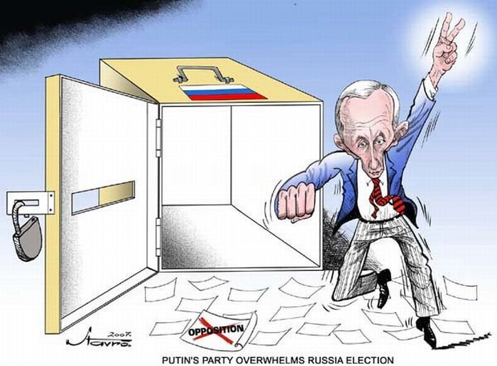 Западные карикатуры на выборы в России (20 фото)