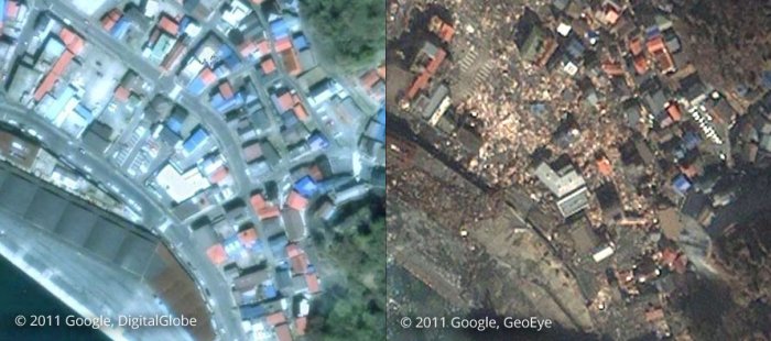 Япония до и после цунами (25 фото)