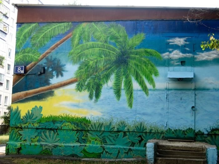 Рисунки на стенах в Тушино (75 фото)