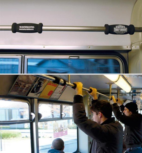 Реклама на поручнях в общественном транспорте (12 фото)
