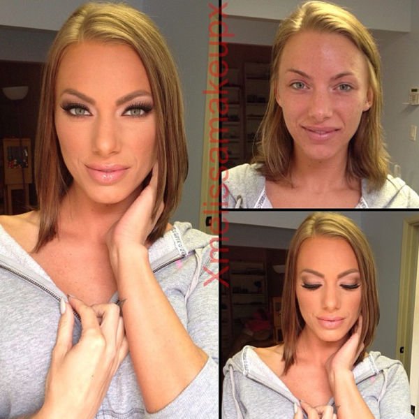 Звезды порно до и после макияжа (26 фото)