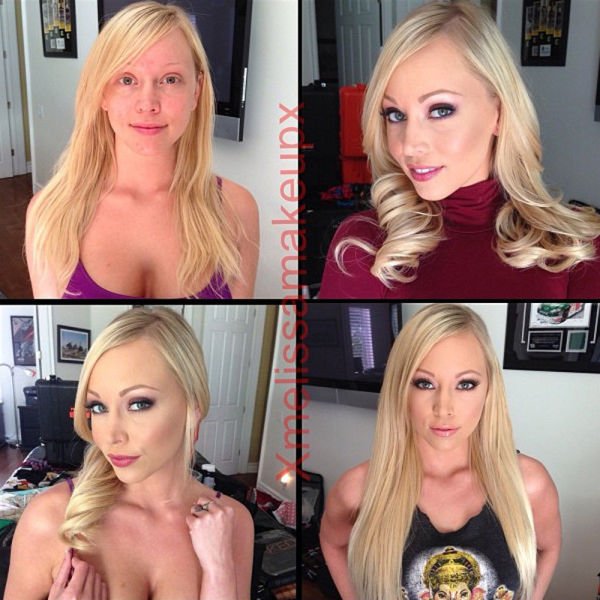 Звезды порно до и после макияжа (26 фото)