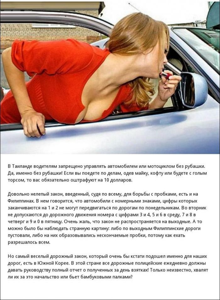 Идиотские автомобильные законы (5 фото)