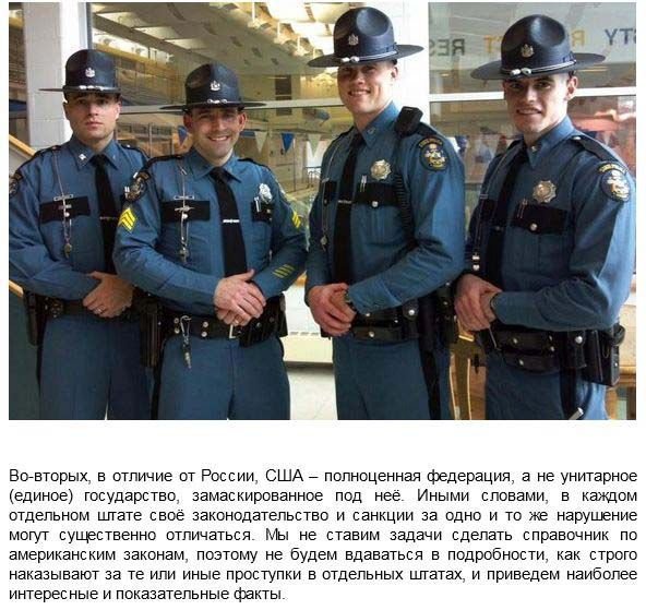 Наказания за совершение правонарушений в России и США (27 фото)