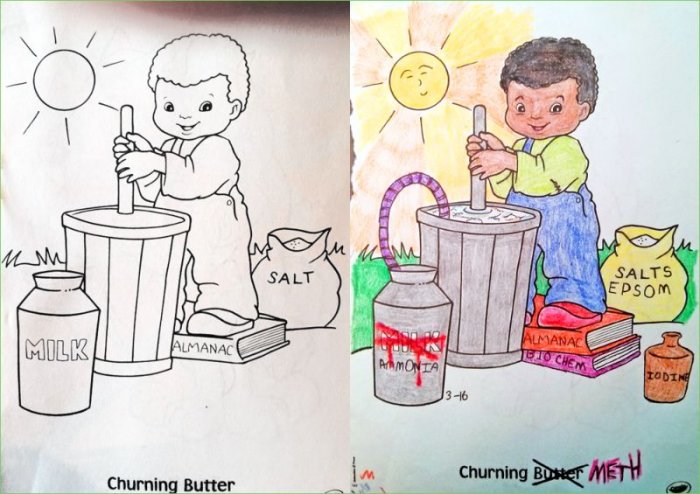 Издевательство над детскими раскрасками (17 фото)