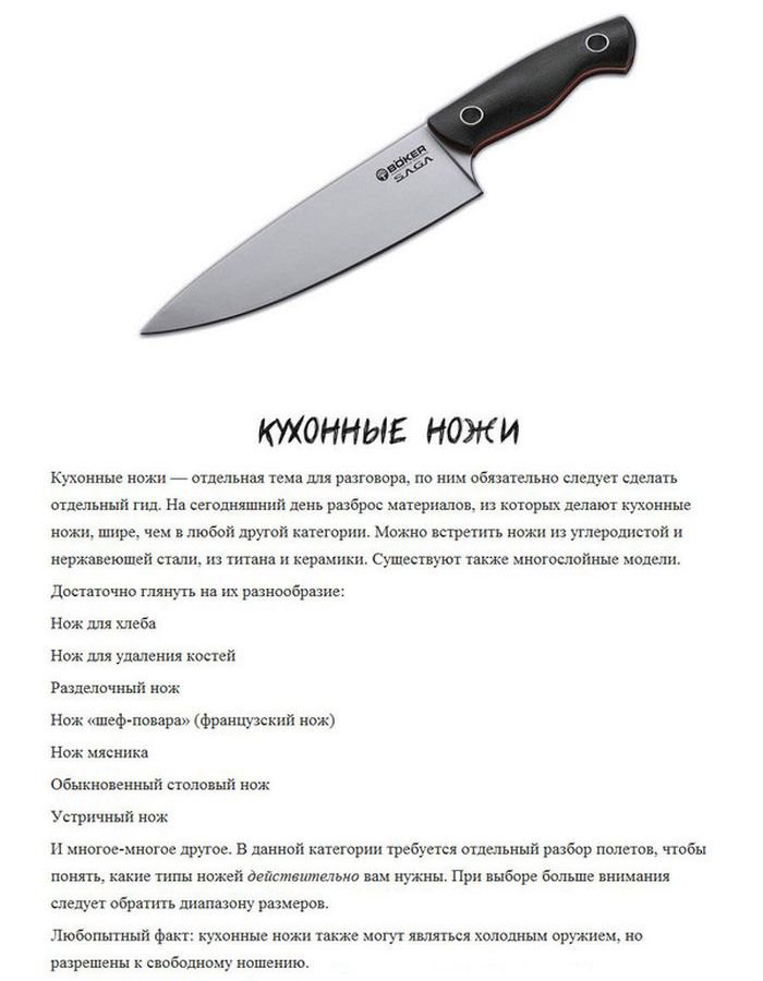 Виды ножей (8 фото)