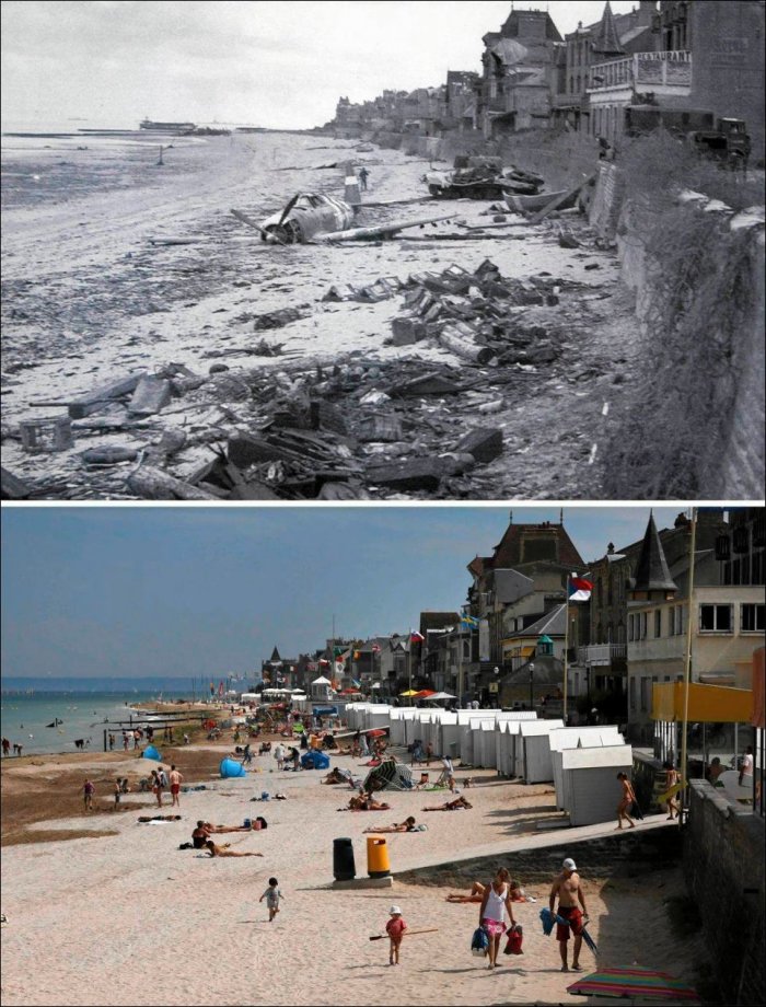 Нормандия раньше и сейчас (10 фото)