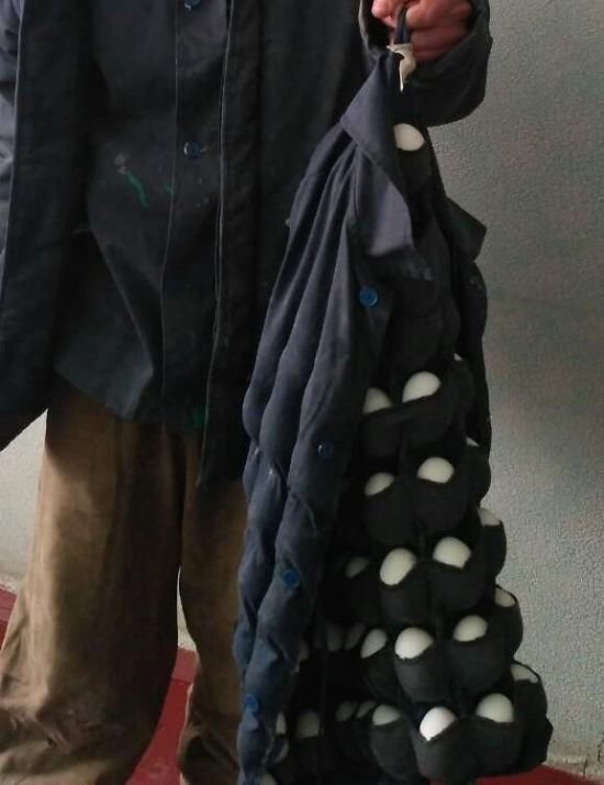Куртка вороватого сторожа на птицефабрике (2 фото)