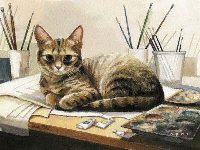 Рисованные коты (20 фото)