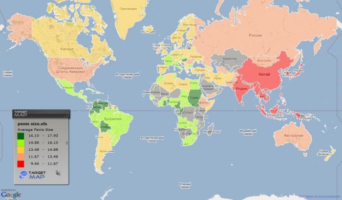 Размер груди и пениса в разных странах (2 фото + текст)