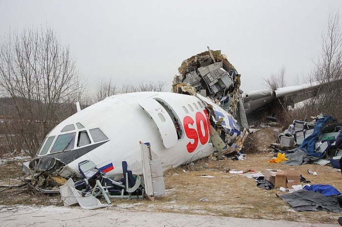 Разбитый самолет в Домодедово (30 фото)