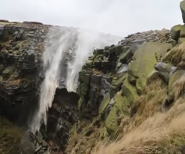 Сильный ветер разворачивает водопад (4.243 MB)