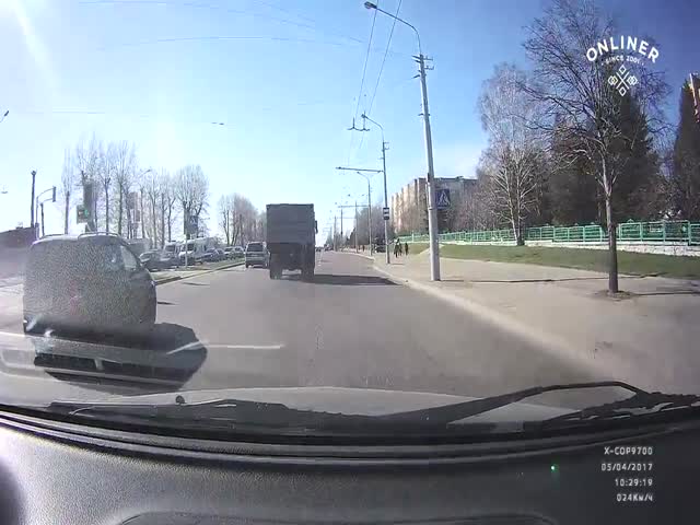 Корова выпала из кузова грузовика в Минске