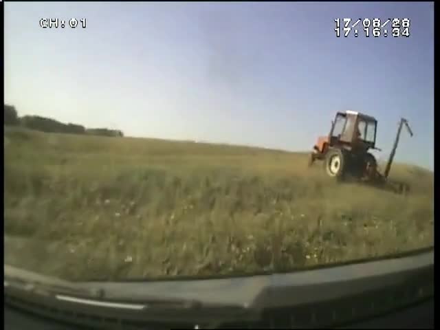 Погоня за пьяным трактористом в Иркутской области