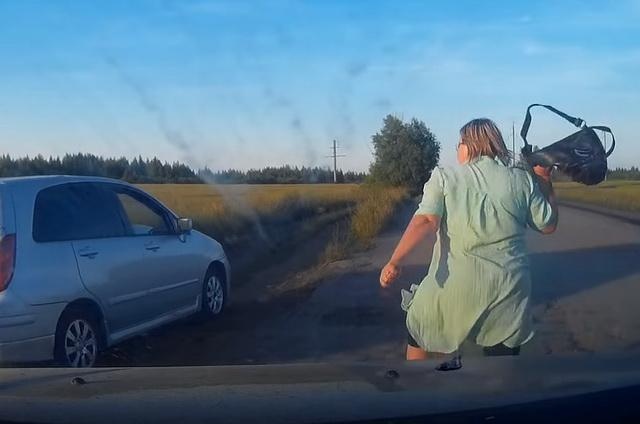 Погоня на сельской дороге в Тульской области
