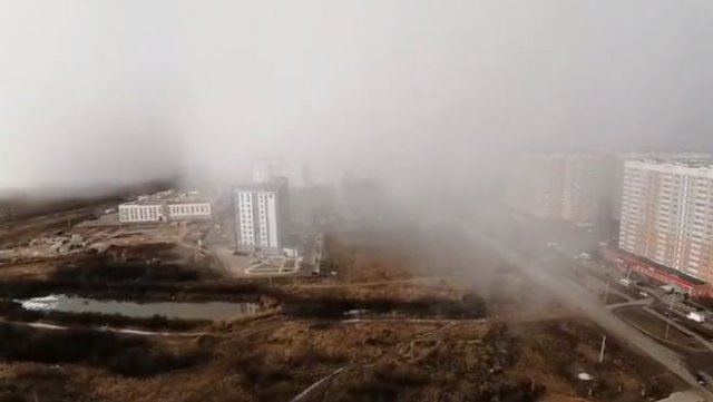 Эффектное начало снегопада в Твери