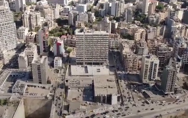 Бейрут после взрыва аммиачной селитры с высоты птичьего полета