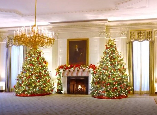 Эффектное украшение Белого дома к Рождеству и Новому году
