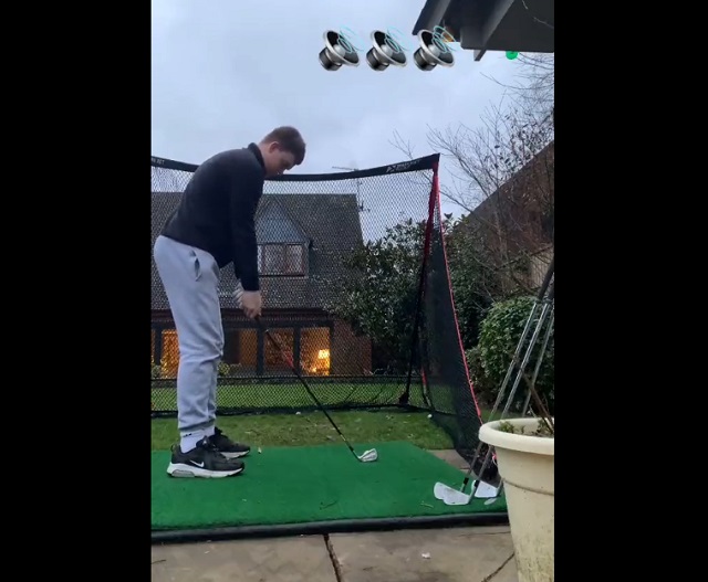 Неудачная тренировка по гольфу возле дома