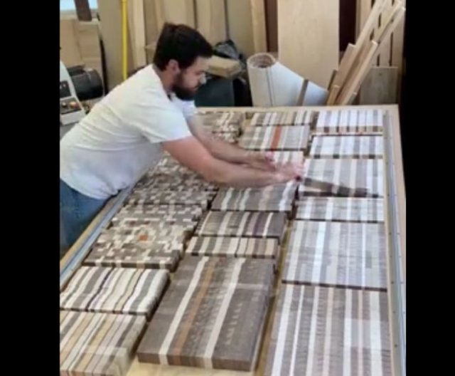 Как делают деревянные доски из фрагментов