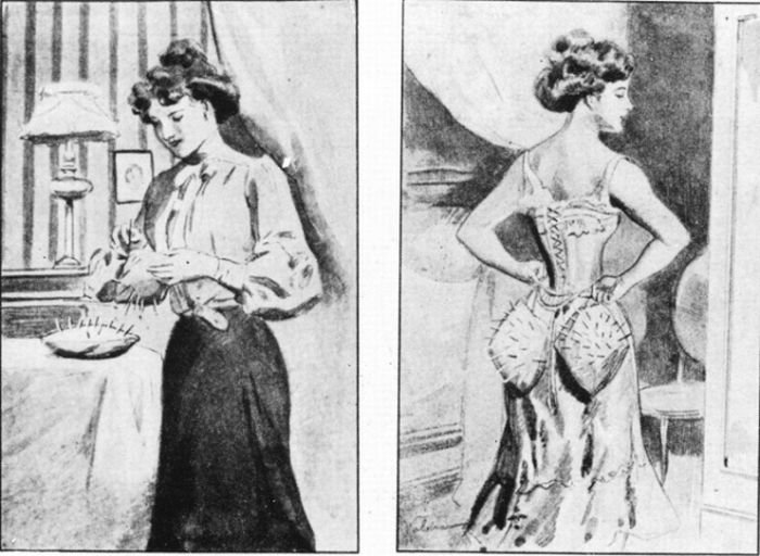 Защита от мужского внимания 100 лет назад (2 фото)