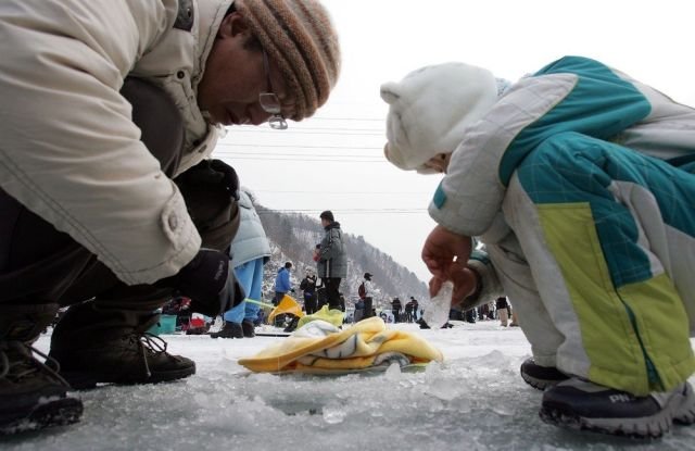 Фестиваль зимней рыбалки в Южной Корее (13 фото)