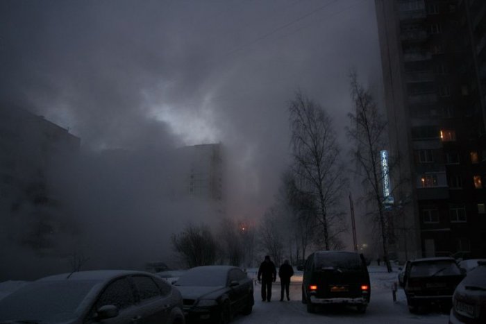 Прорыв водопровода в Санкт-Петербурге (30 фото)