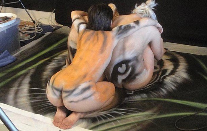 Как рисовали тигра (17 фото)