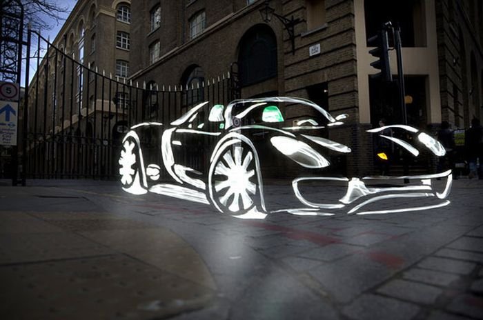 Автомобили, нарисованные светом (19 фото)