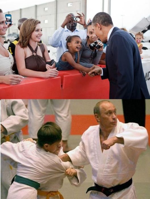 Путин и Обама (12 фото)