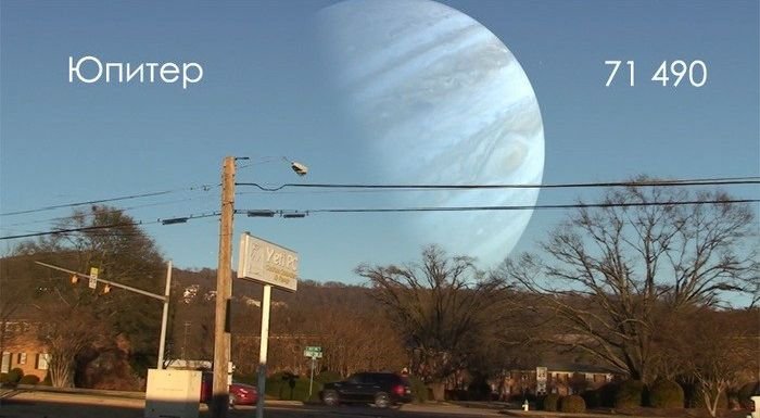 Планеты Солнечной системы на месте Луны (7 фото)
