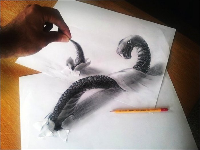 3D рисунки обычным карандашом (11 фото)