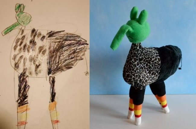 Игрушки, сшитые по рисункам детей (53 фото)