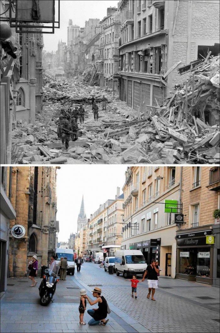 Нормандия раньше и сейчас (10 фото)
