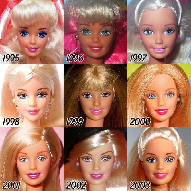 Как менялась кукла Барби (6 фото)