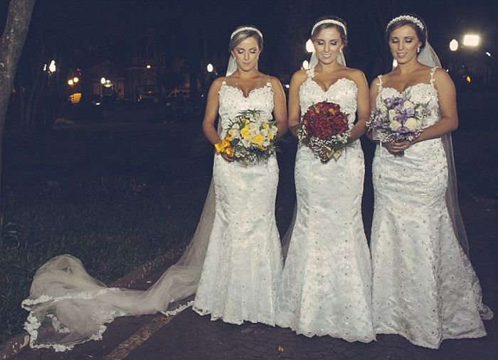 Тройная свадьба (6 фото)