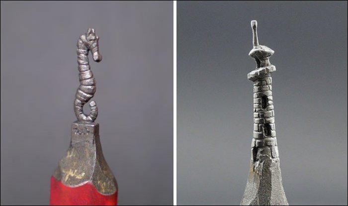 Скульптуры из карандашного грифеля (13 фото)