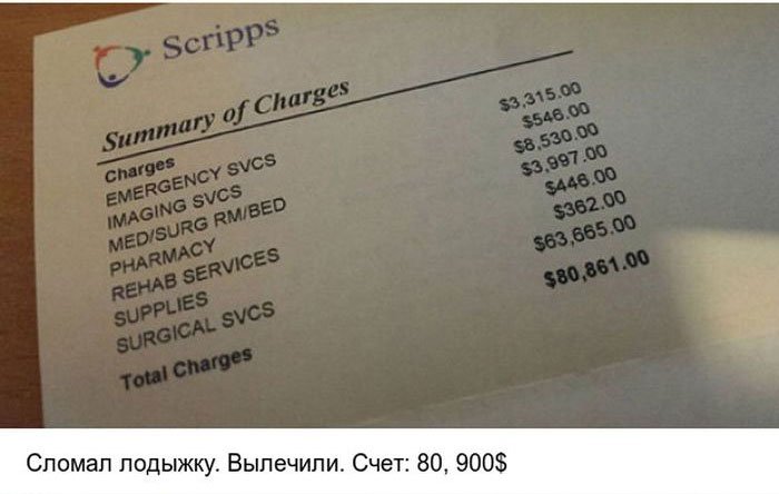 Про стоимость медицинских услуг в США (4 фото)