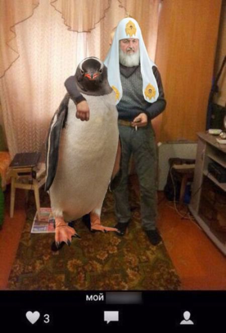 Фотожабы на Патриарха Кирилла и пингвинов (15 фото)