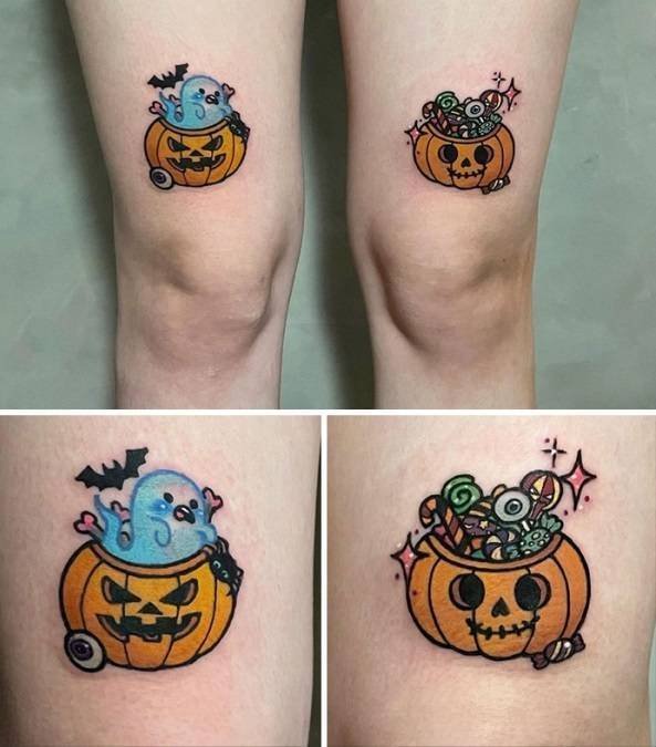 Креативные татуировки про Хэллоуин