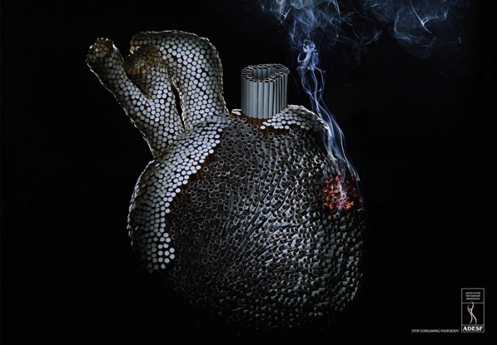 Фото о вреде курения, креативно и устарщающе! (3 фото)