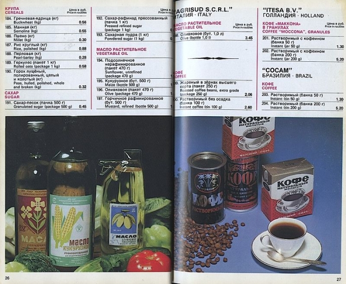 Ассортимент и цены на продукты для дипломатического корпуса в 1983г. (57 фото)